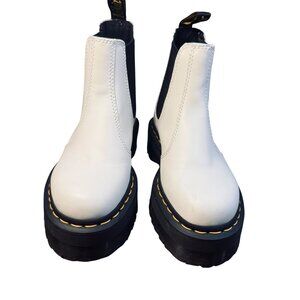 Dr. Martens 2976 Women's Quad Chelsea Boots In White Leather  Size 5 USL